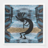 Kokopelli Southwest Desert Mosaic Blue Servet (Voorkant)