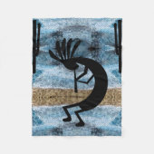 Kokopelli Southwest Desert Mosaic Blue Small Fleece Deken (Voorkant)