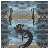 Kokopelli Southwest Desert Mosaic Blue Stof (Swatch)