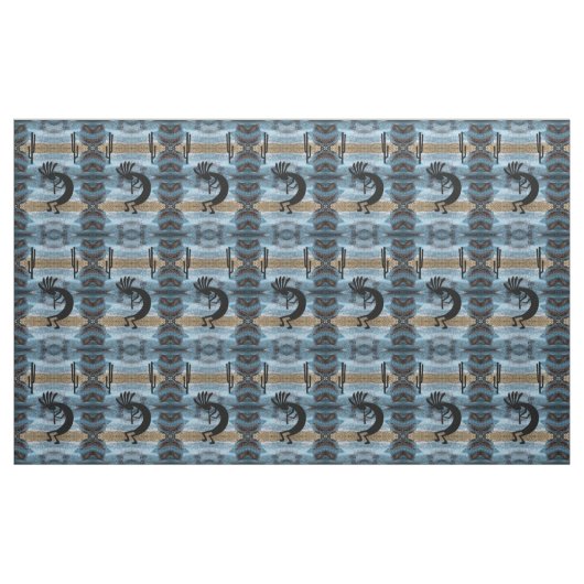Kokopelli Southwest Desert Mosaic Blue Stof (Yard (91,4 cm))