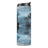 Kokopelli Southwest Desert Mosaic Blue Thermosbeker (Gedraaid links)