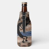 Kokopelli Southwest Desert Mosaic Brown Flesjeskoeler (Fles Achterkant)