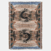 Kokopelli Southwest Desert Mosaic Deken (Voorkant Verticaal)