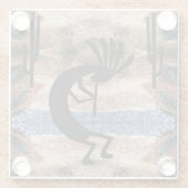 Kokopelli Southwest Desert Mosaic Glazen Onderzetter (Achterkant)
