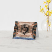 Kokopelli Southwest Desert Mosaic Greeting Kaart (Gele Bloem)