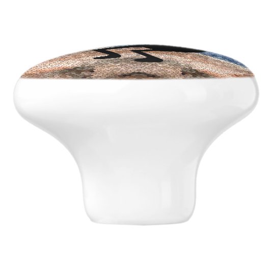 Kokopelli Southwest Desert Mosaic Keramische Knop (Zijkant)