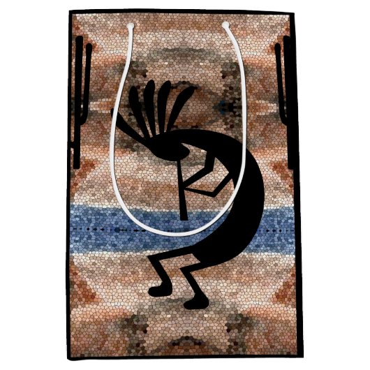 Kokopelli Southwest Desert Mosaic Medium Cadeauzakje (Voorkant)