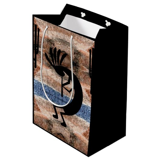 Kokopelli Southwest Desert Mosaic Medium Cadeauzakje (Achterkant Gekanteld)