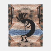 Kokopelli Southwest Desert Mosaic Medium Fleece Deken (Voorkant)