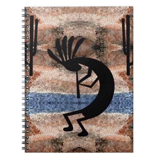 Kokopelli Southwest Desert Mosaic Notitieboek (Voorkant)
