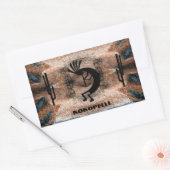 Kokopelli Southwest Desert Mosaic Rechthoekige Sticker (Envelop)