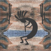 Kokopelli Southwest Desert Mosaic Sticker (Voorkant)