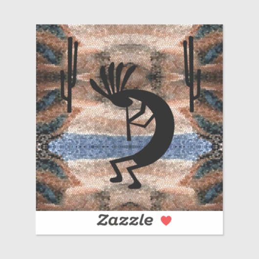 Kokopelli Southwest Desert Mosaic Sticker (Vel)