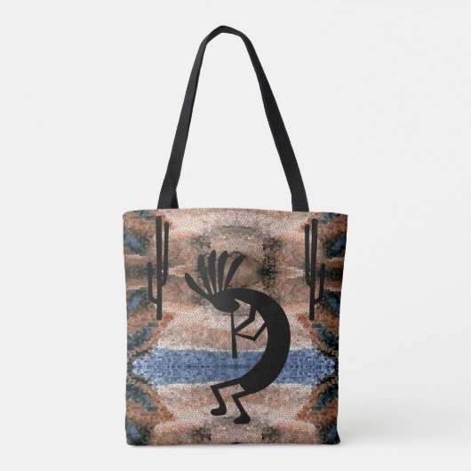 Kokopelli Southwest Desert Mosaic Tote Bag (Achterkant)