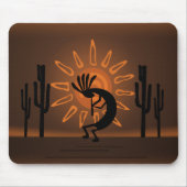Kokopelli Southwest Rustic Brown Mousepad Muismat (Voorkant)