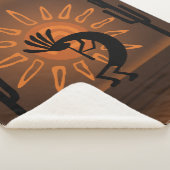 Kokopelli Southwest Rustic Brown Sherpa Sherpa Deken (3/4)