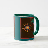 Kokopelli Southwest Turquoise Brown Coffee Mugs Mok (Voorkant rechts)