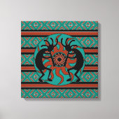 Kokopelli Southwest Turquoise Canvas Wall Art Afdruk (Voorkant)