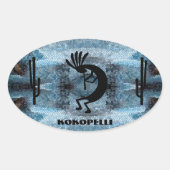 Kokopelli Southwest-woestijn 2 Ovale Sticker (Voorkant)
