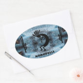Kokopelli Southwest-woestijn 2 Ovale Sticker (Envelop)