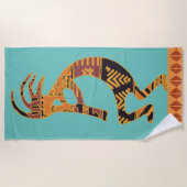Kokopelli Southwestern Beach Towel Strandlaken (Voorkant)