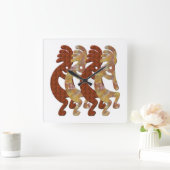 Kokopelli Southwestern Clock Vierkante Klok (Huis)