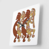 Kokopelli Southwestern Clock Vierkante Klok (Hoek)