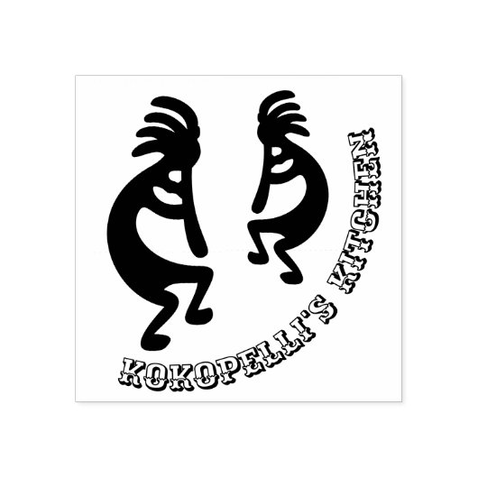 Kokopelli Southwestern Custom Rubberstempel (Afrduk)