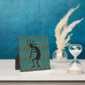 Kokopelli Southwestern Turquoise Design Fotoplaat (Insitu)