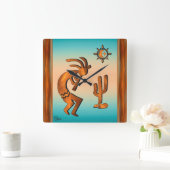 Kokopelli speelt de fluit-muur vierkante klok (Huis)
