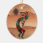 KOKOPELLI SPEELT DE VLUCHT UIT KERAMISCH ORNAMENT (Links)