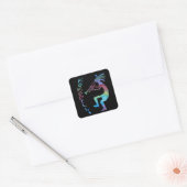 Kokopelli speelt trompet vierkante sticker (Envelop)
