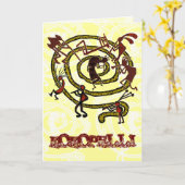 Kokopelli & Spiraal - Wenskaart #1 Kaart (Gele Bloem)