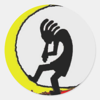 kokopelli-sticker ronde sticker