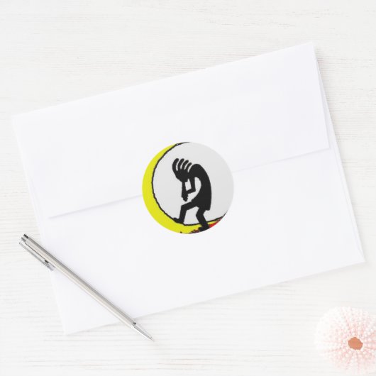 kokopelli-sticker ronde sticker (Envelop)