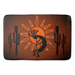 Kokopelli Sun Bronzed Sunset Badmat