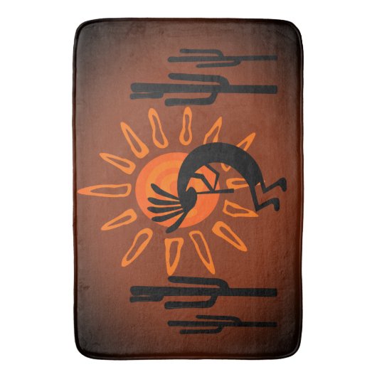 Kokopelli Sun Bronzed Sunset Badmat (Voorkant Verticaal)