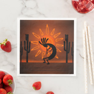 Kokopelli Sun Bronzed Sunset Brown Servet