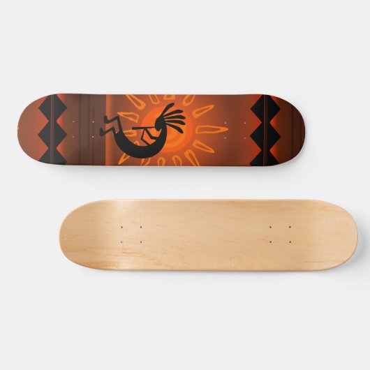 Kokopelli Sun Bronzed Sunset Desert Persoonlijk Skateboard (Horizontaal)