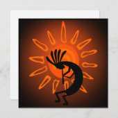Kokopelli Sun Bronzed Sunset Flat Kaart (Voorkant / Achterkant)