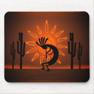 Kokopelli Sun Bronzed Sunset Mousepad Muismat