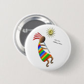 Kokopelli Sun en Birds Ronde Button 5,7 Cm (Voorkant /achterkant)