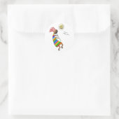 Kokopelli Sun en Birds Ronde Sticker (Tas)