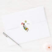 Kokopelli Sun en Birds Ronde Sticker (Envelop)