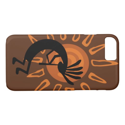 Kokopelli Sun Rustic Brown Case-Mate iPhone Case (Achterkant (Horizontaal))