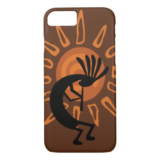 Kokopelli Sun Rustic Brown Case-Mate iPhone Case (Achterkant)