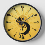Kokopelli Sun Southwest Golden Clock (Voorkant)