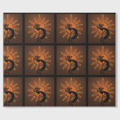 Kokopelli Sun Southwest Rustic Brown Cadeaupapier (Vlak)