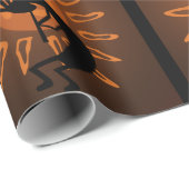 Kokopelli Sun Southwest Rustic Brown Cadeaupapier (Rol Hoek)