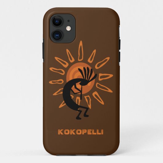 Kokopelli Sun Southwest Rustic Brown Case-Mate iPhone Case (Achterkant)